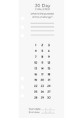 30 Day Challenge Cards