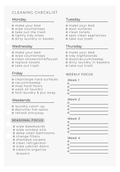 Cleaning Checklist