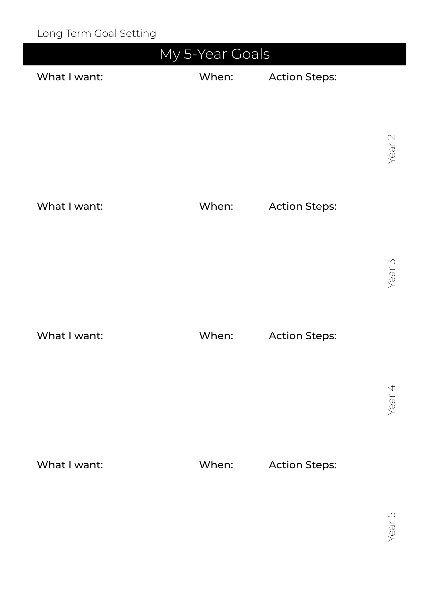 Short term/Long Term Goals