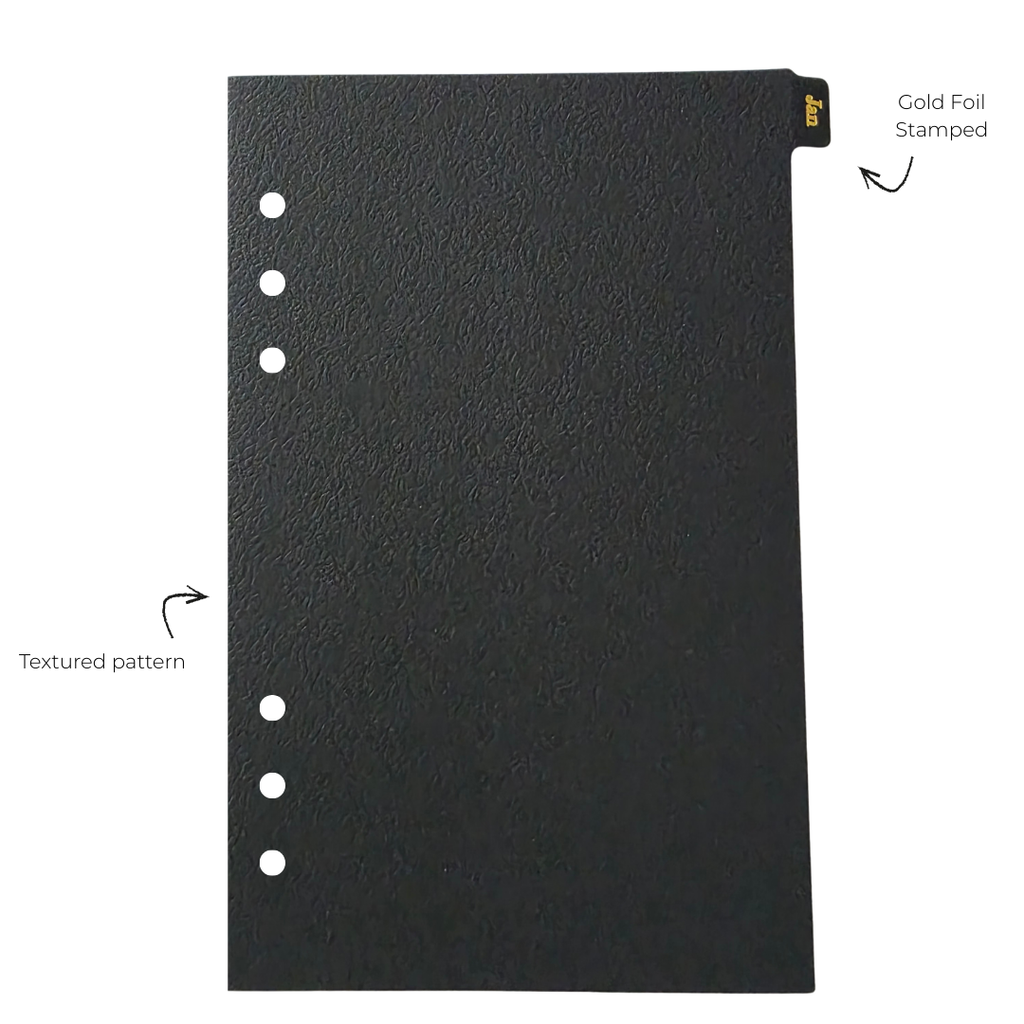 Black Textured Dividers | Gold Foil