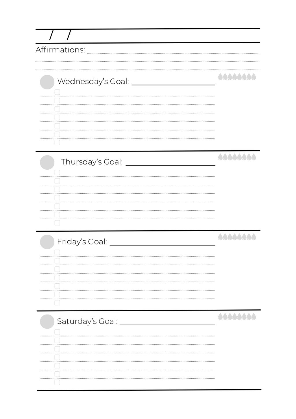 Undated Weekly Pages