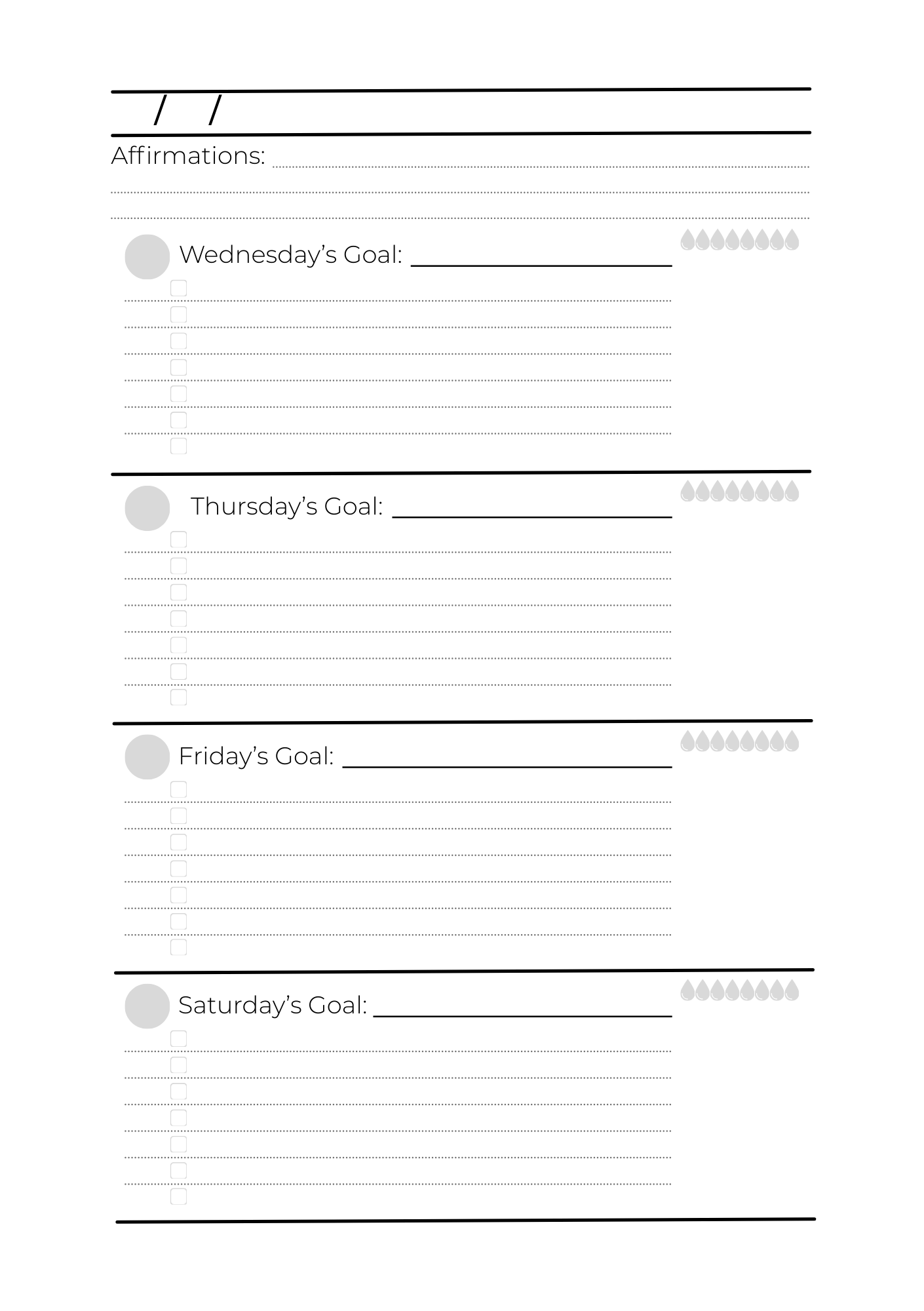 Undated Weekly Pages